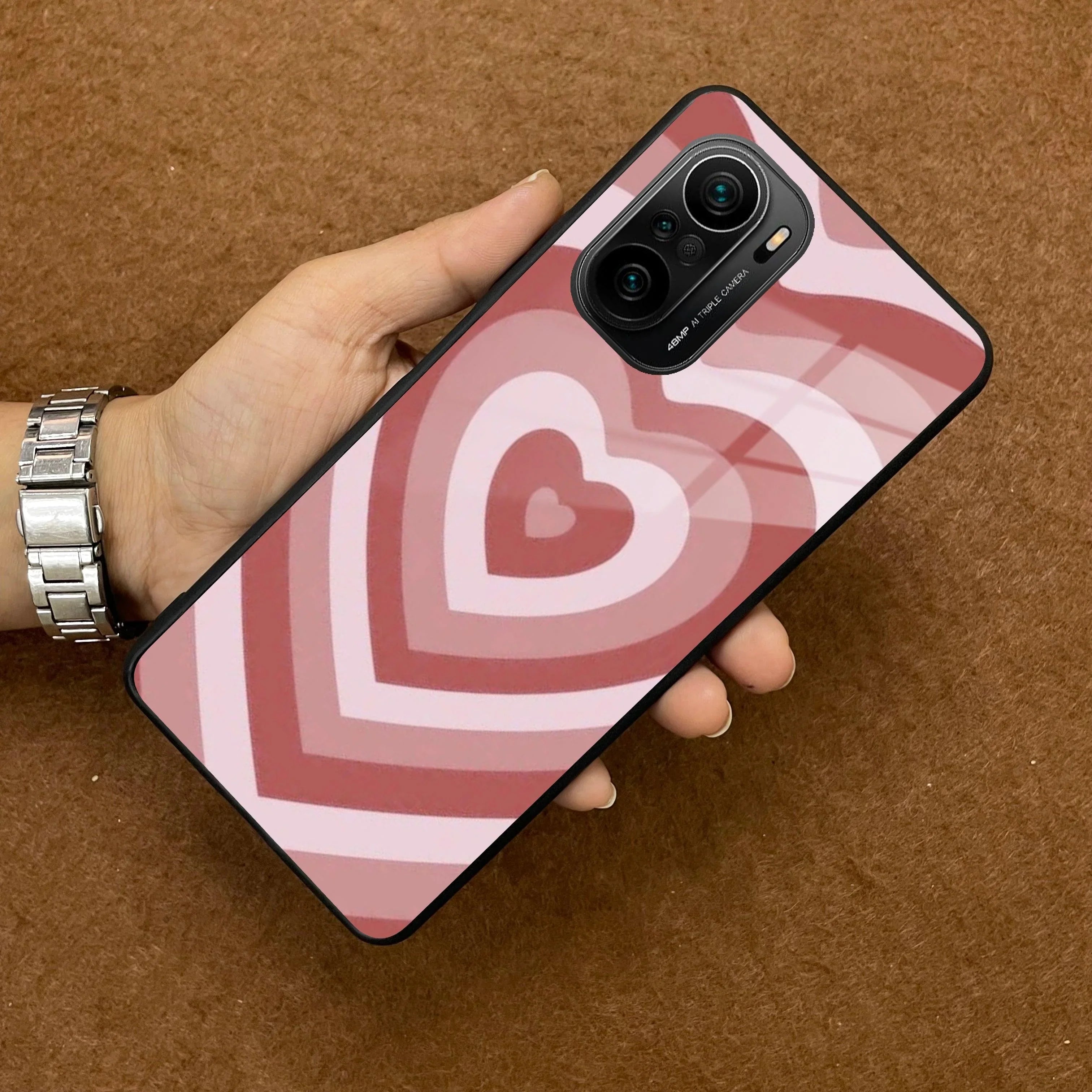 Latte Love Patter Glass Case Cover - Brown Redmi/Xiaomi - ShopOnCliQ