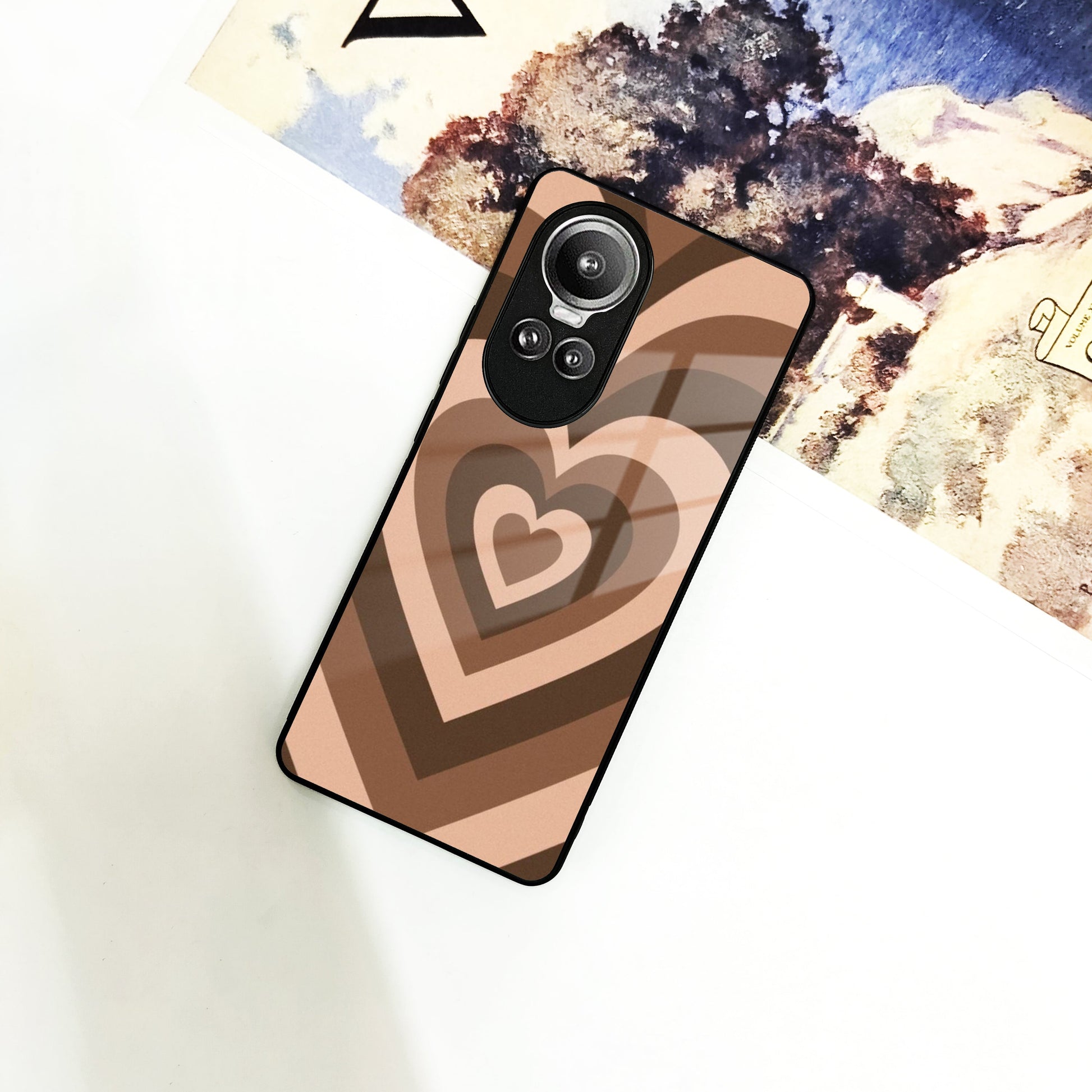 Latte Love Patter Glass Case Cover - Coffee For Oppo ShopOnCliQ