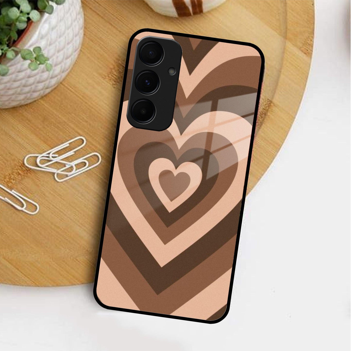 Latte Love Patter Glass Case Cover - Coffee For Samsung