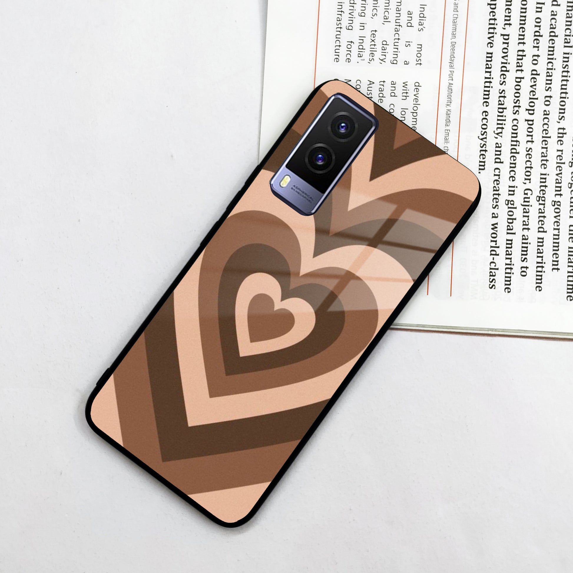 Latte Love Patter Glass Case Cover - Coffee For Vivo ShopOnCliQ