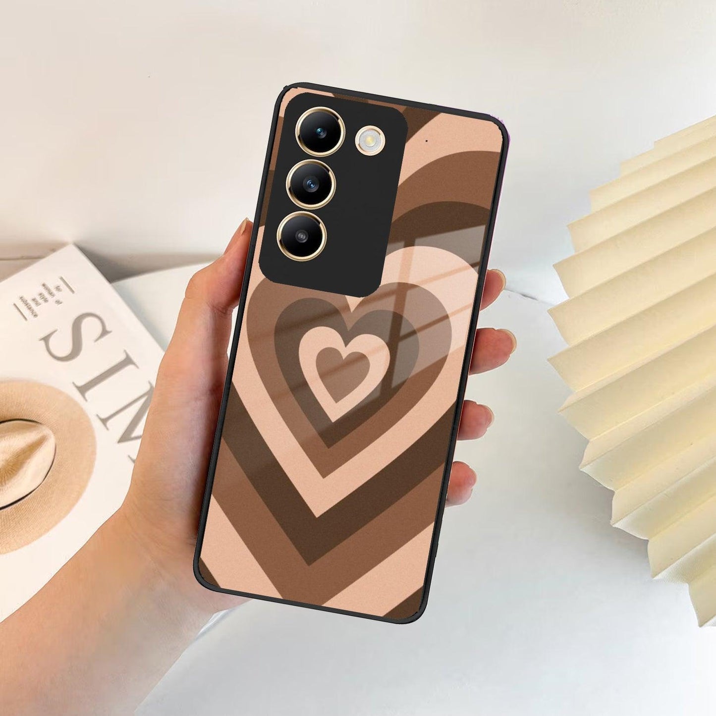 Latte Love Patter Glass Case Cover - Coffee For Vivo