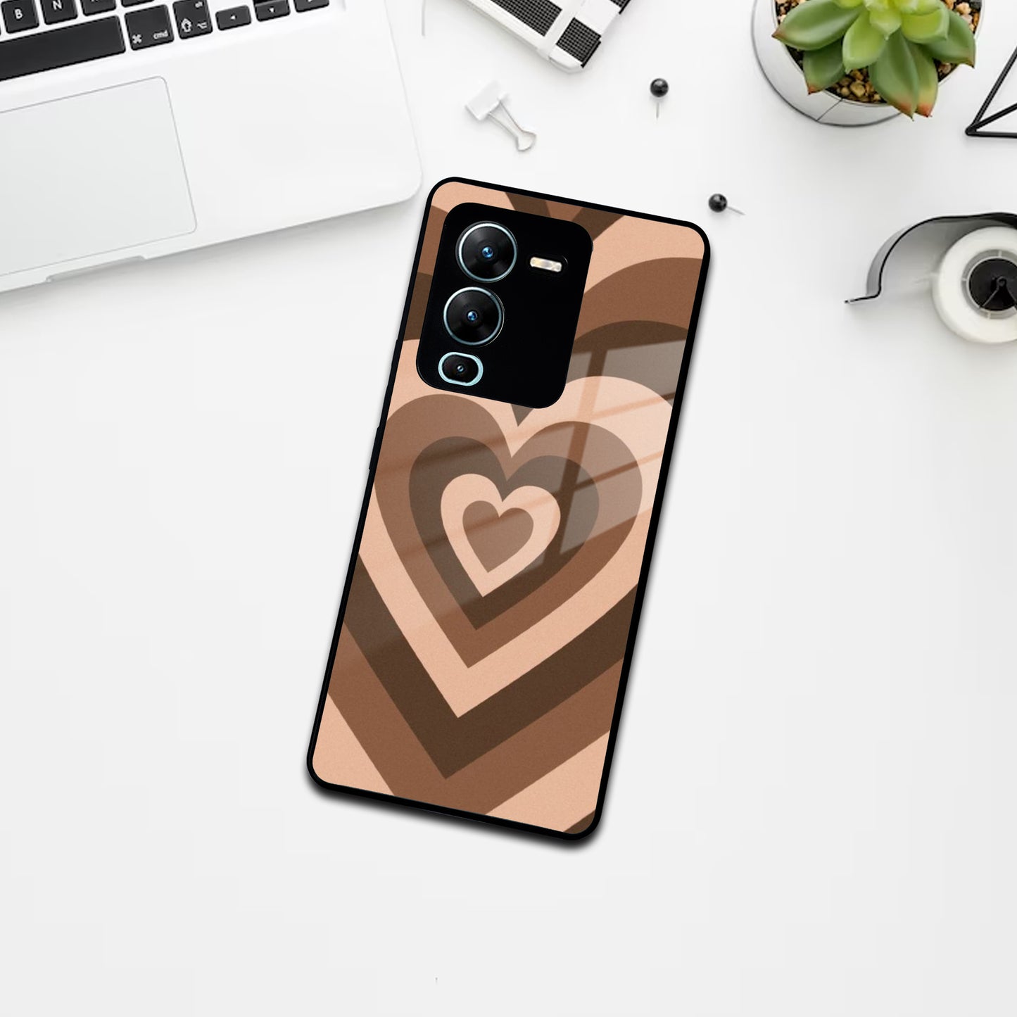 Latte Love Patter Glass Case Cover - Coffee For Vivo ShopOnCliQ