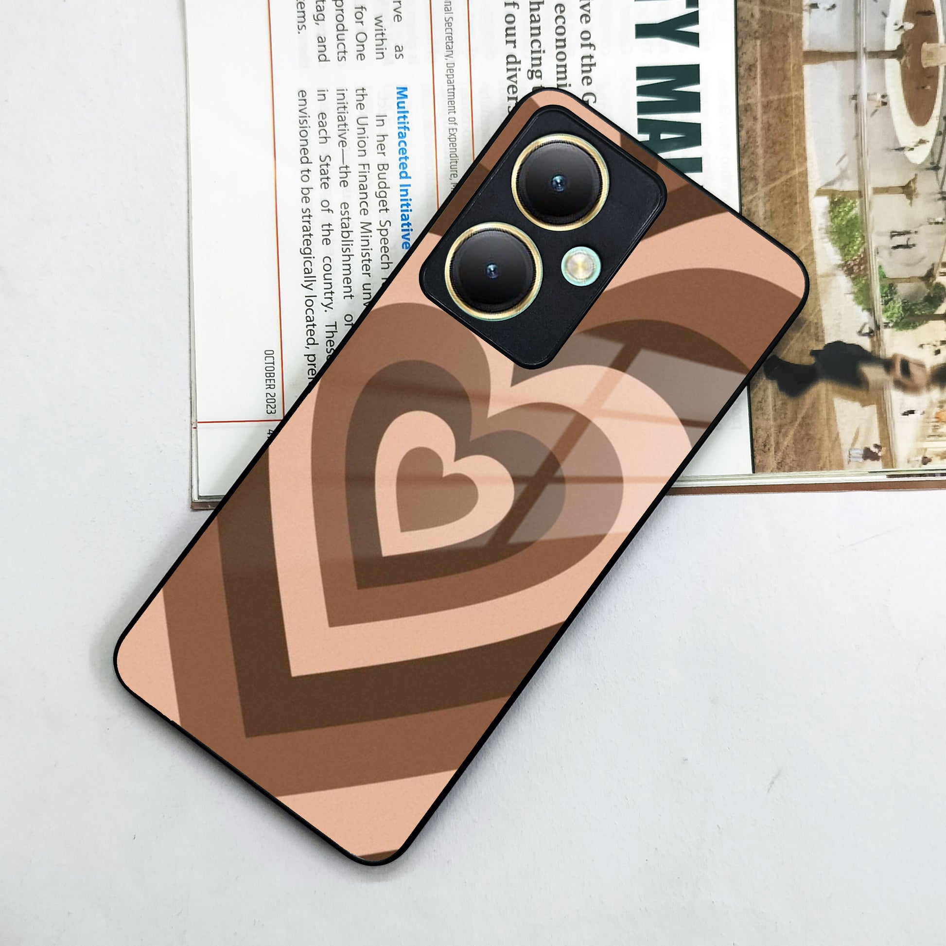 Latte Love Patter Glass Case Cover - Coffee For Vivo ShopOnCliQ