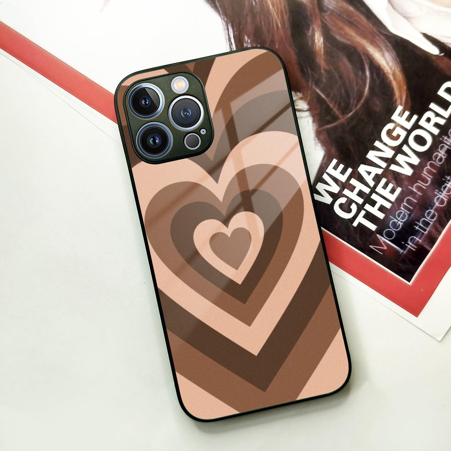 Latte Love Patter Glass Case Cover - Coffee For iPhone