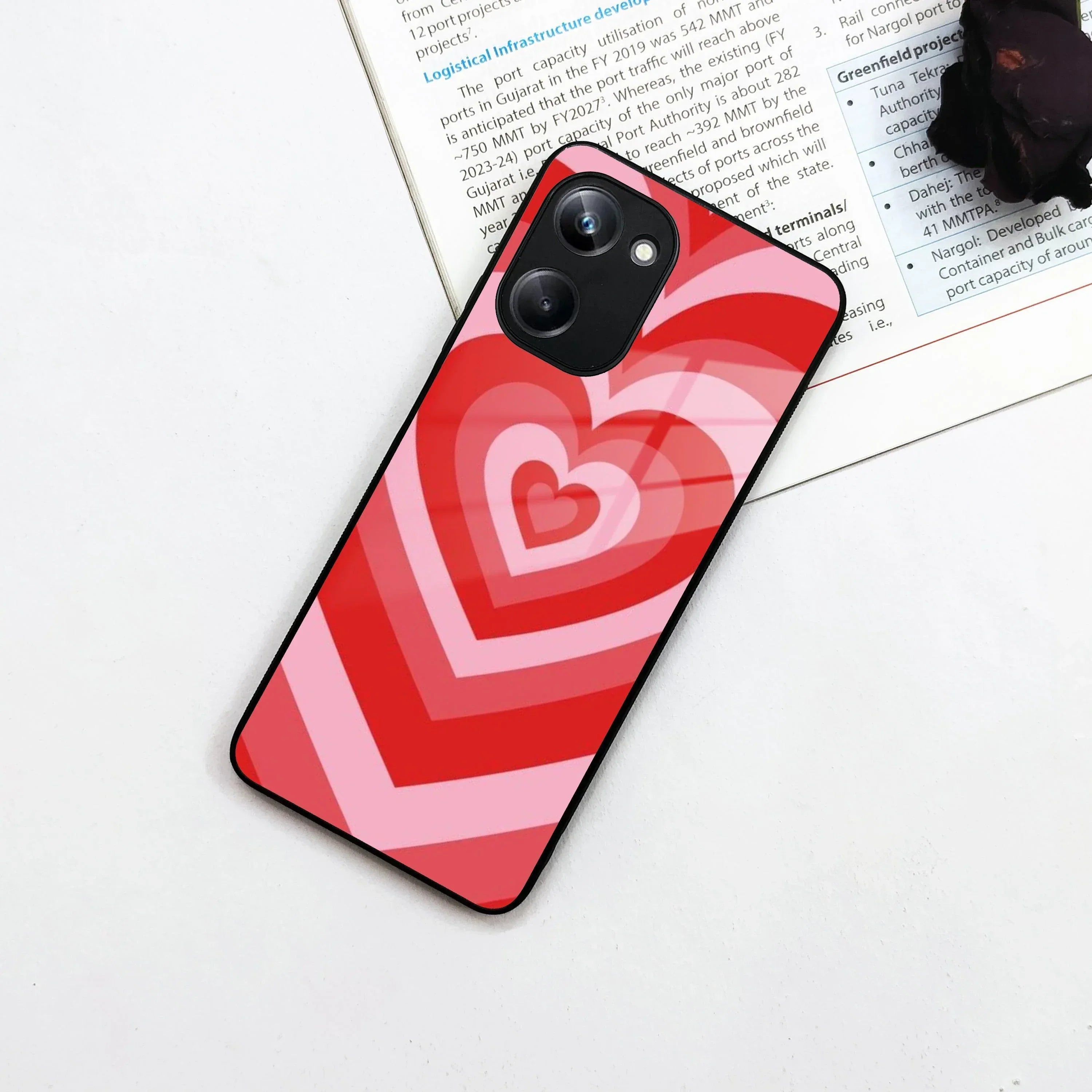 Latte Love Patter Glass Case Cover For Realme/Narzo - ShopOnCliQ