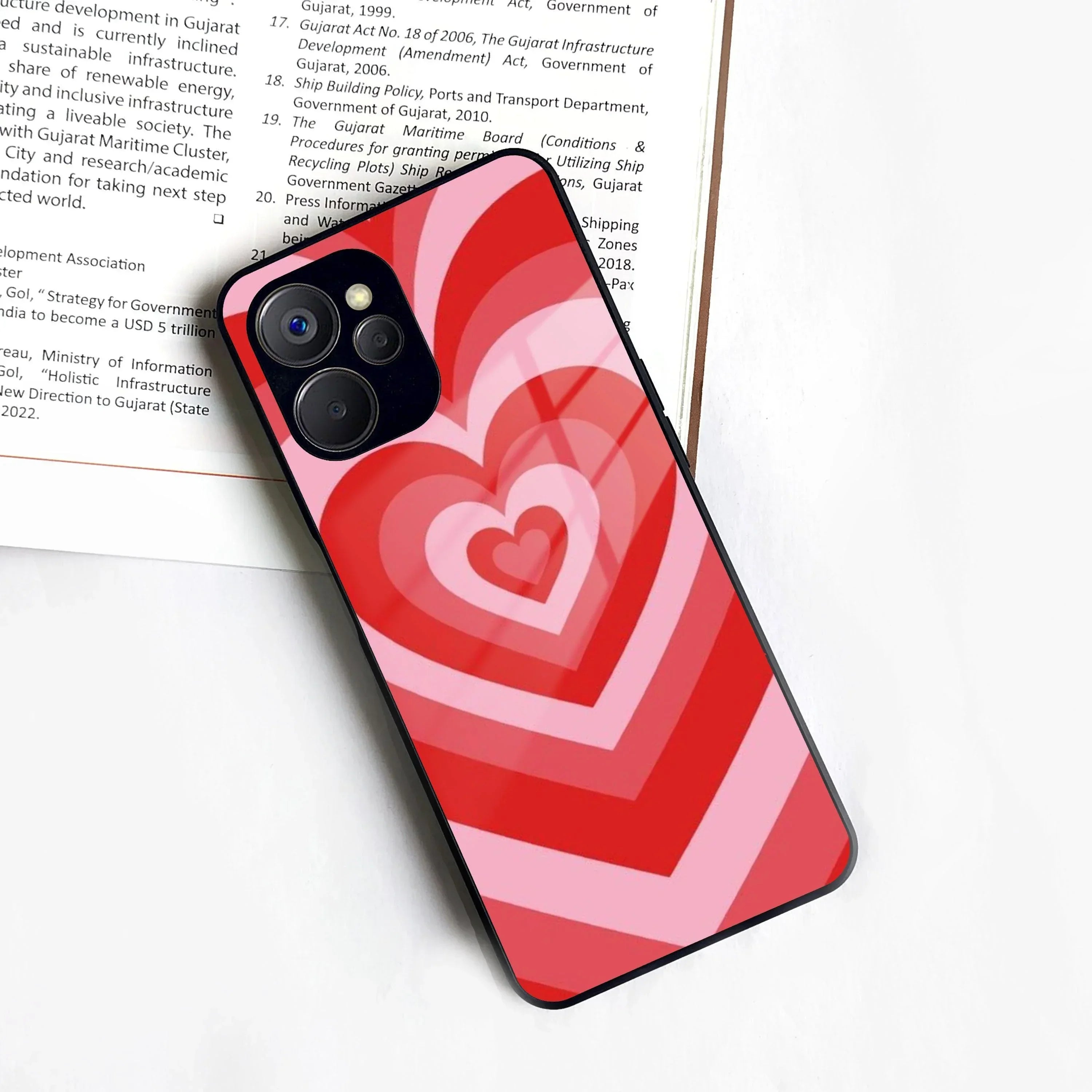 Latte Love Patter Glass Case Cover For Realme/Narzo - ShopOnCliQ