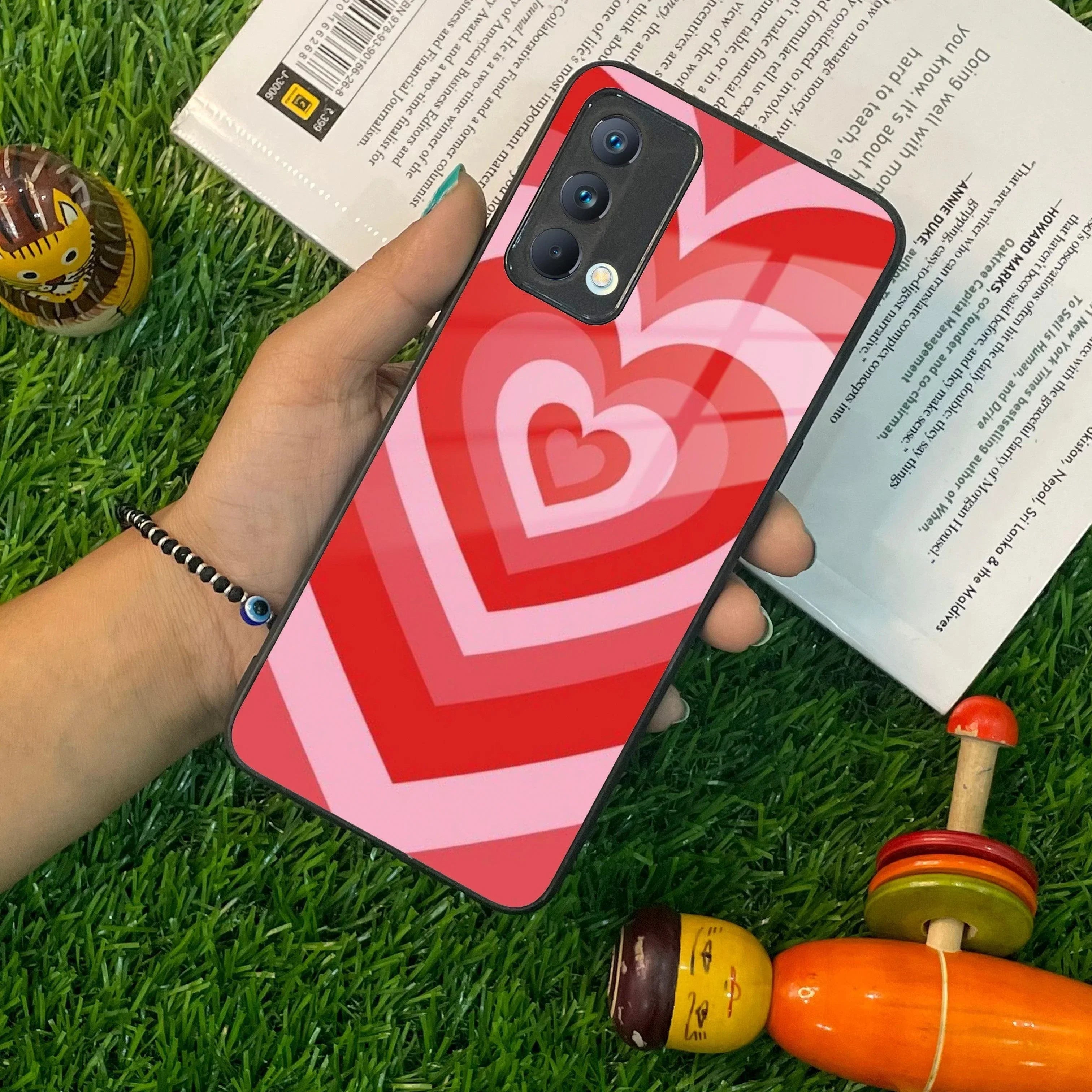 Latte Love Patter Glass Case Cover For Realme/Narzo - ShopOnCliQ