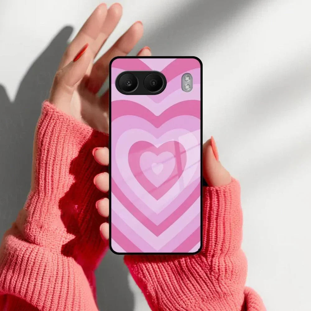 Latte Love Patter Glass Case Cover - Pink For OnePlus - ShopOnCliQ