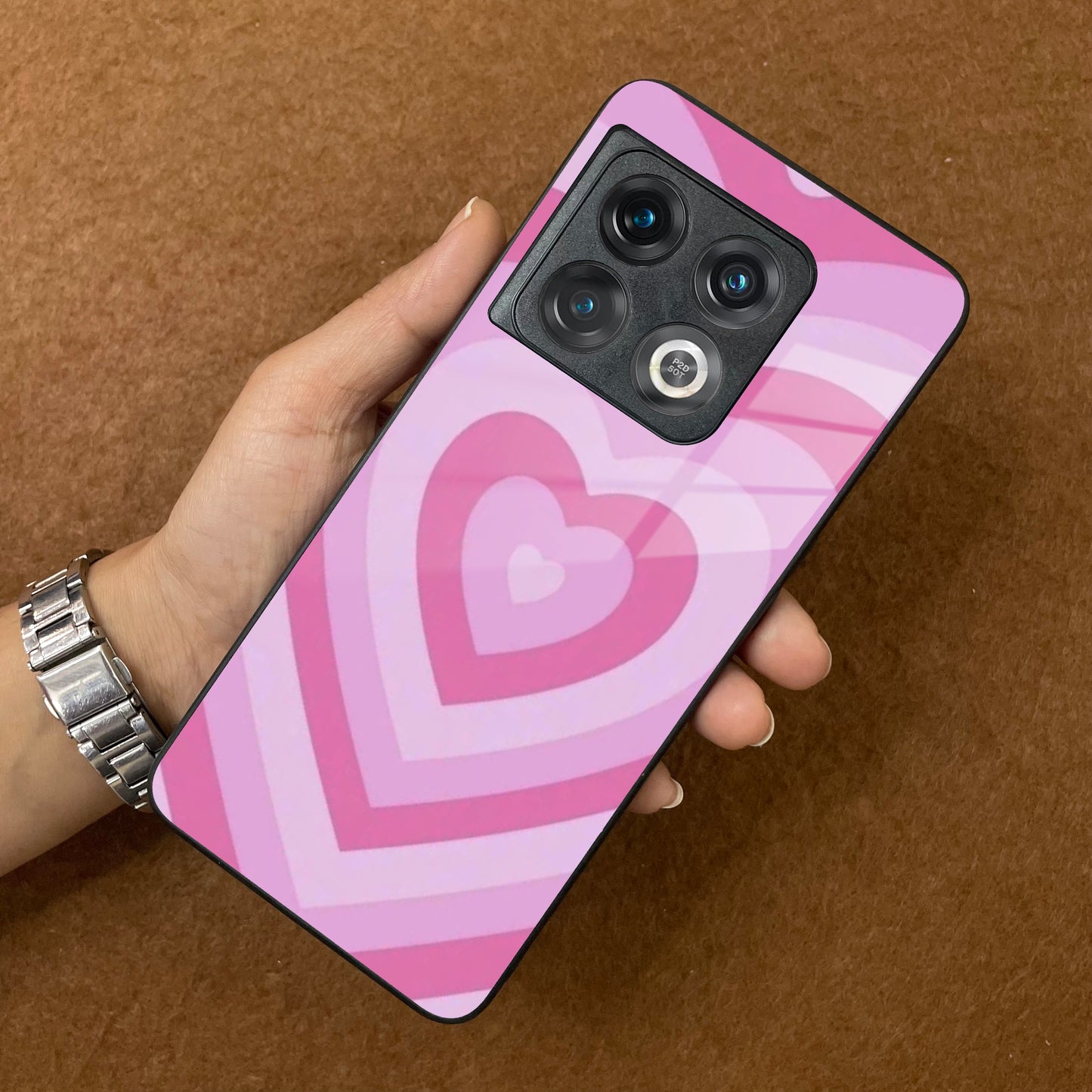 Latte Love Patter Glass Case Cover - Pink For OnePlus ShopOnCliQ