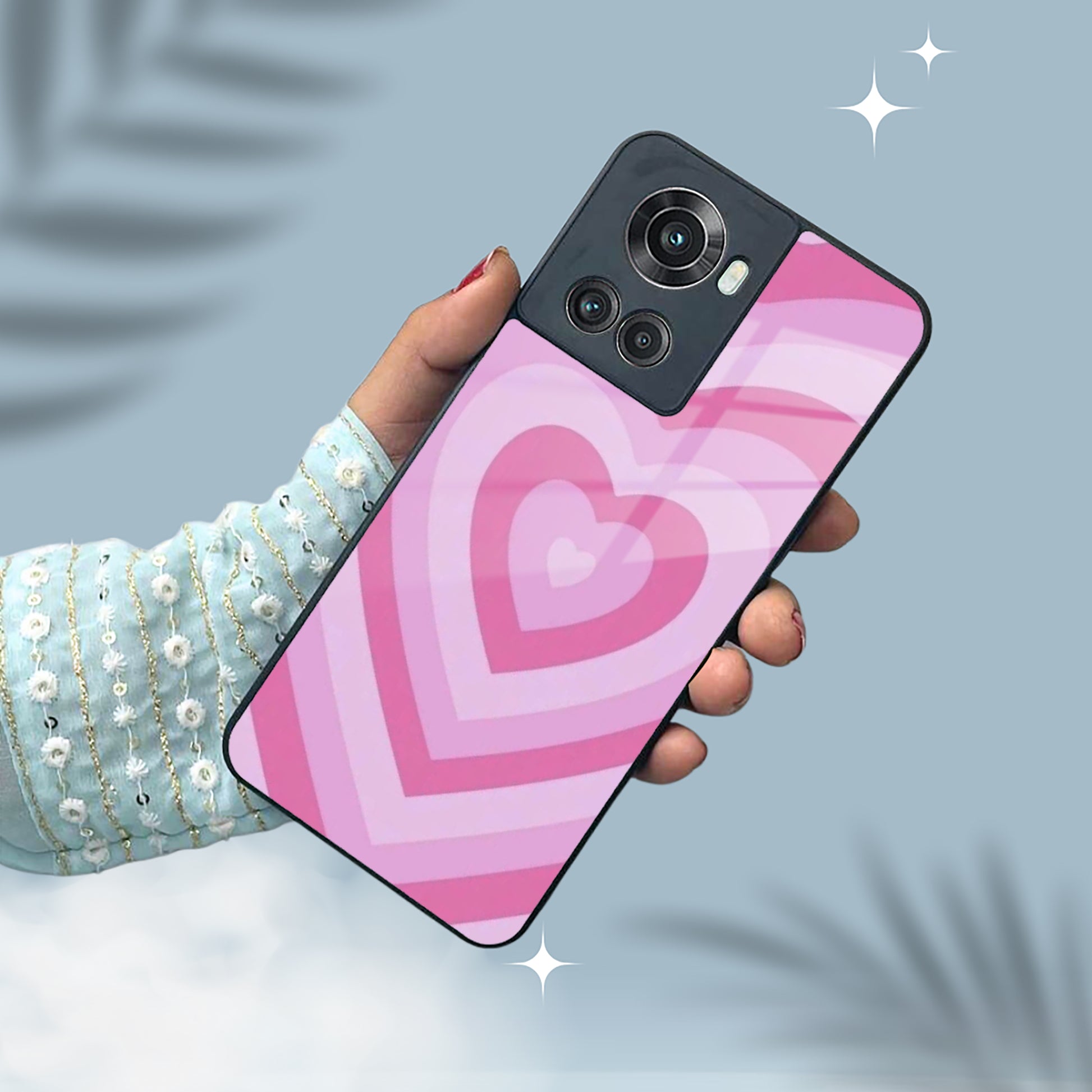 Latte Love Patter Glass Case Cover - Pink For OnePlus ShopOnCliQ