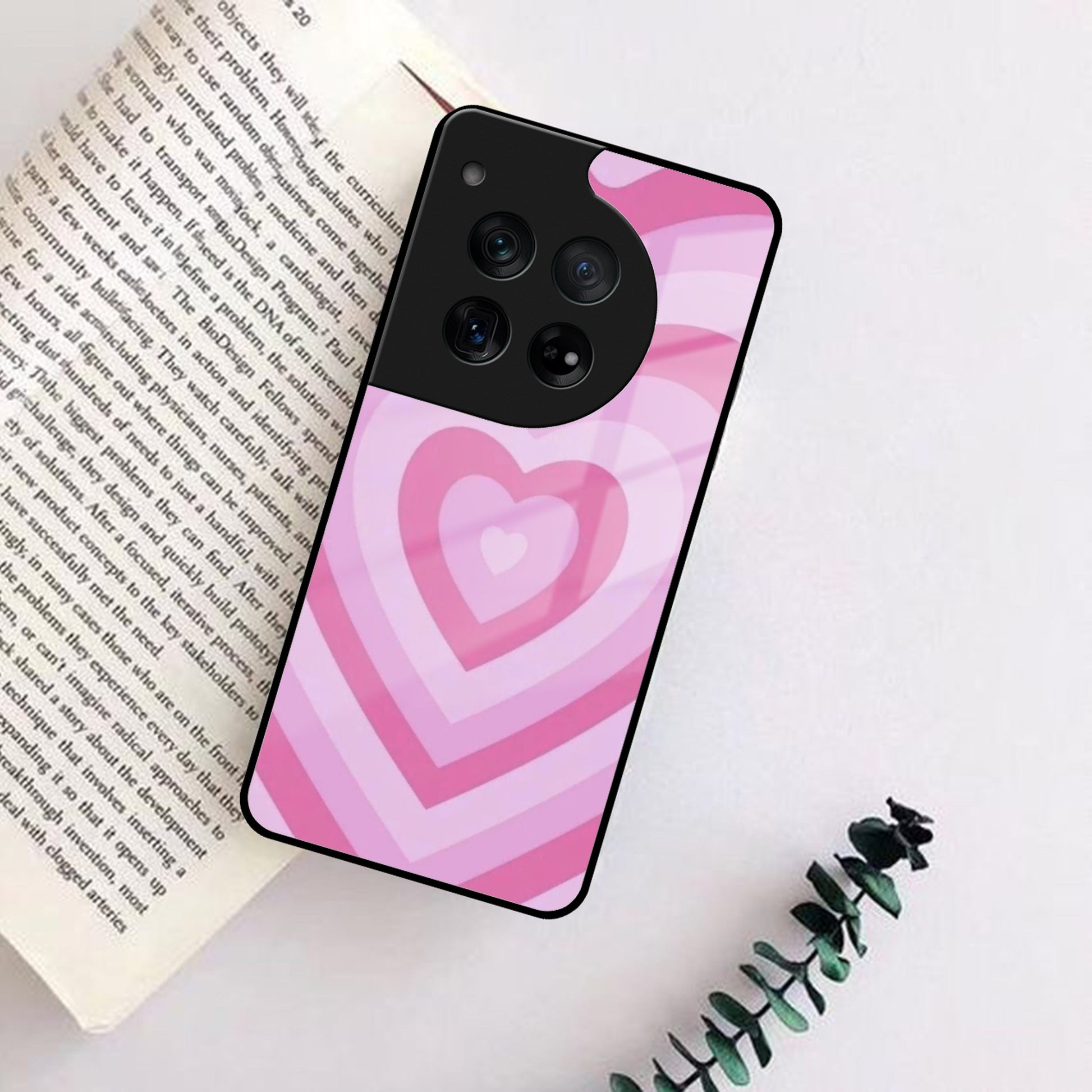 Latte Love Patter Glass Case Cover - Pink For OnePlus ShopOnCliQ