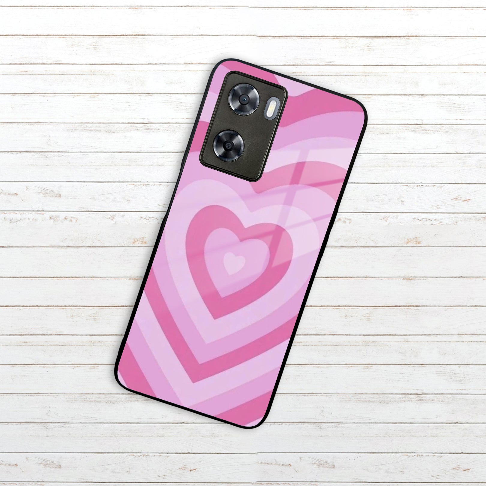 Latte Love Patter Glass Case Cover - Pink For Oppo ShopOnCliQ