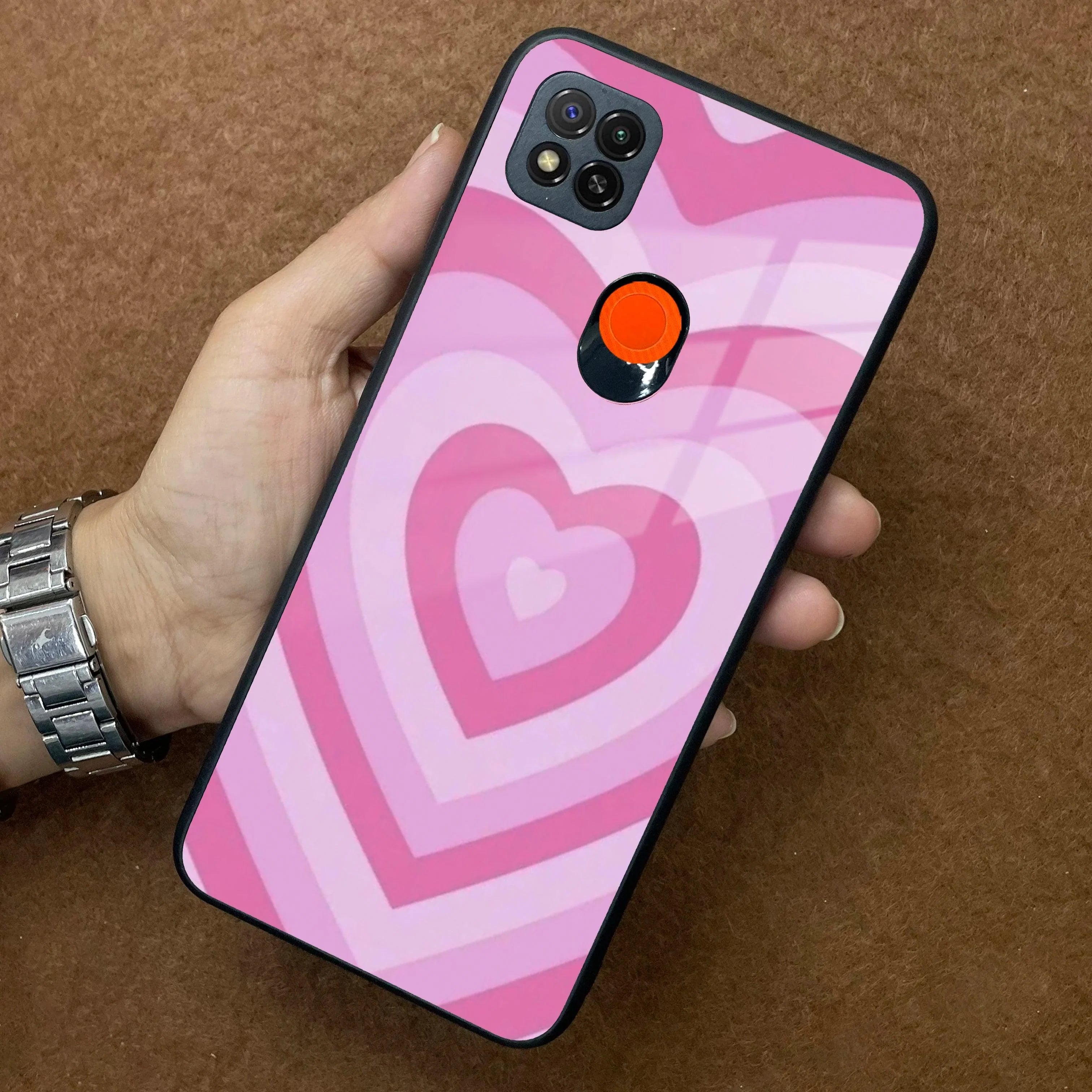 Latte Love Patter Glass Case Cover - Pink For Poco - ShopOnCliQ