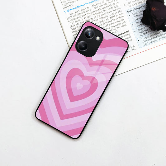 Latte Love Patter Glass Case Cover - Pink For Realme/Narzo ShopOnCliQ