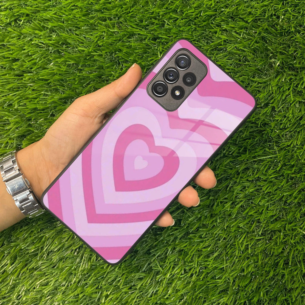 Latte Love Patter Glass Case Cover - Pink For Samsung - ShopOnCliQ