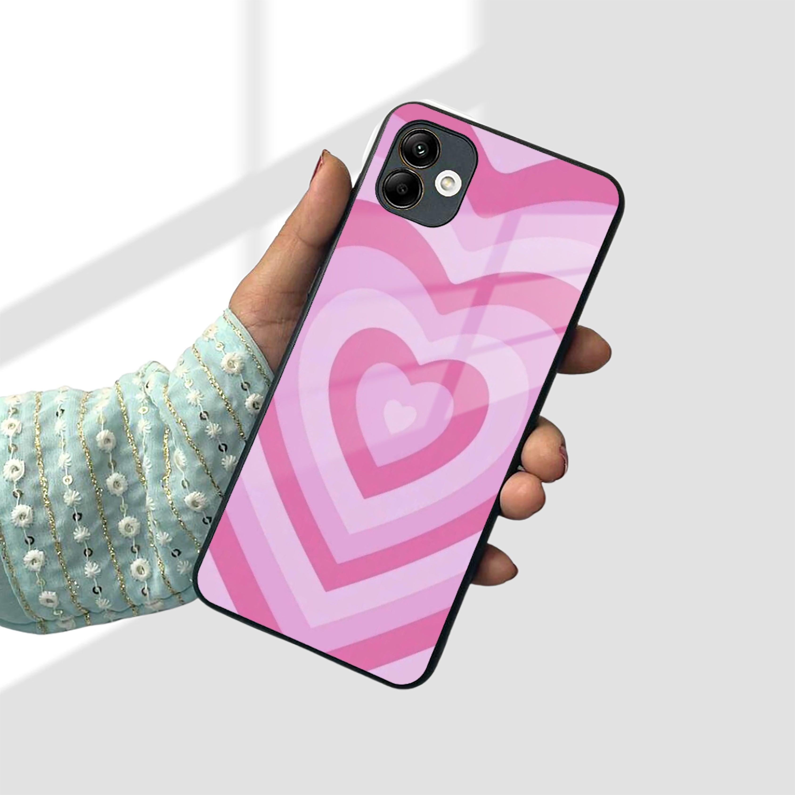 Latte Love Patter Glass Case Cover - Pink For Samsung - ShopOnCliQ