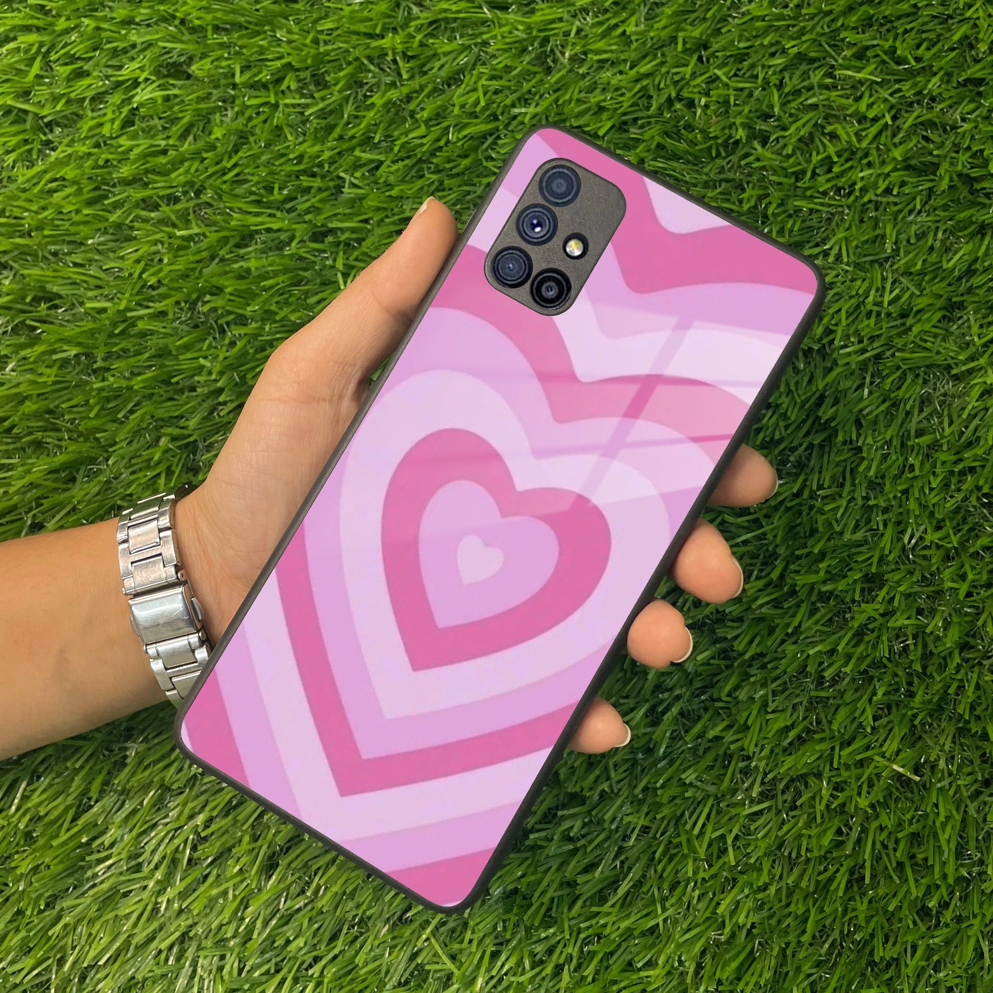 Latte Love Patter Glass Case Cover - Pink For Samsung ShopOnCliQ