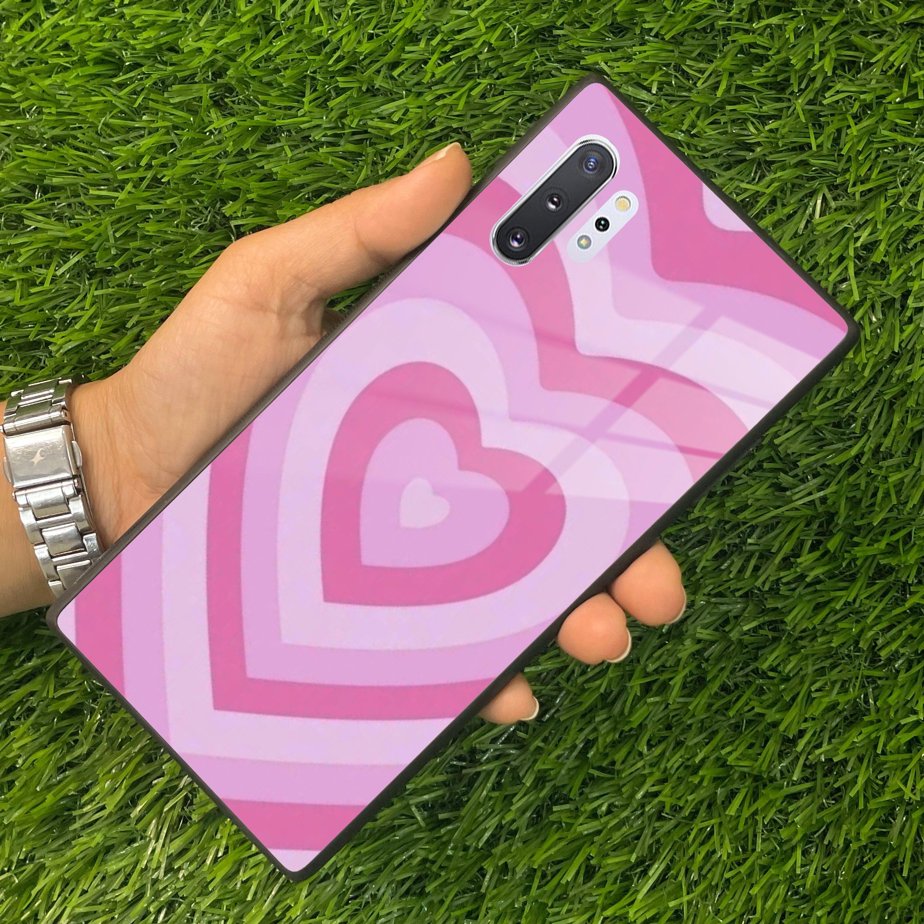 Latte Love Patter Glass Case Cover - Pink For Samsung - ShopOnCliQ