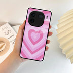Latte Love Patter Glass Case Cover - Pink For Vivo - ShopOnCliQ