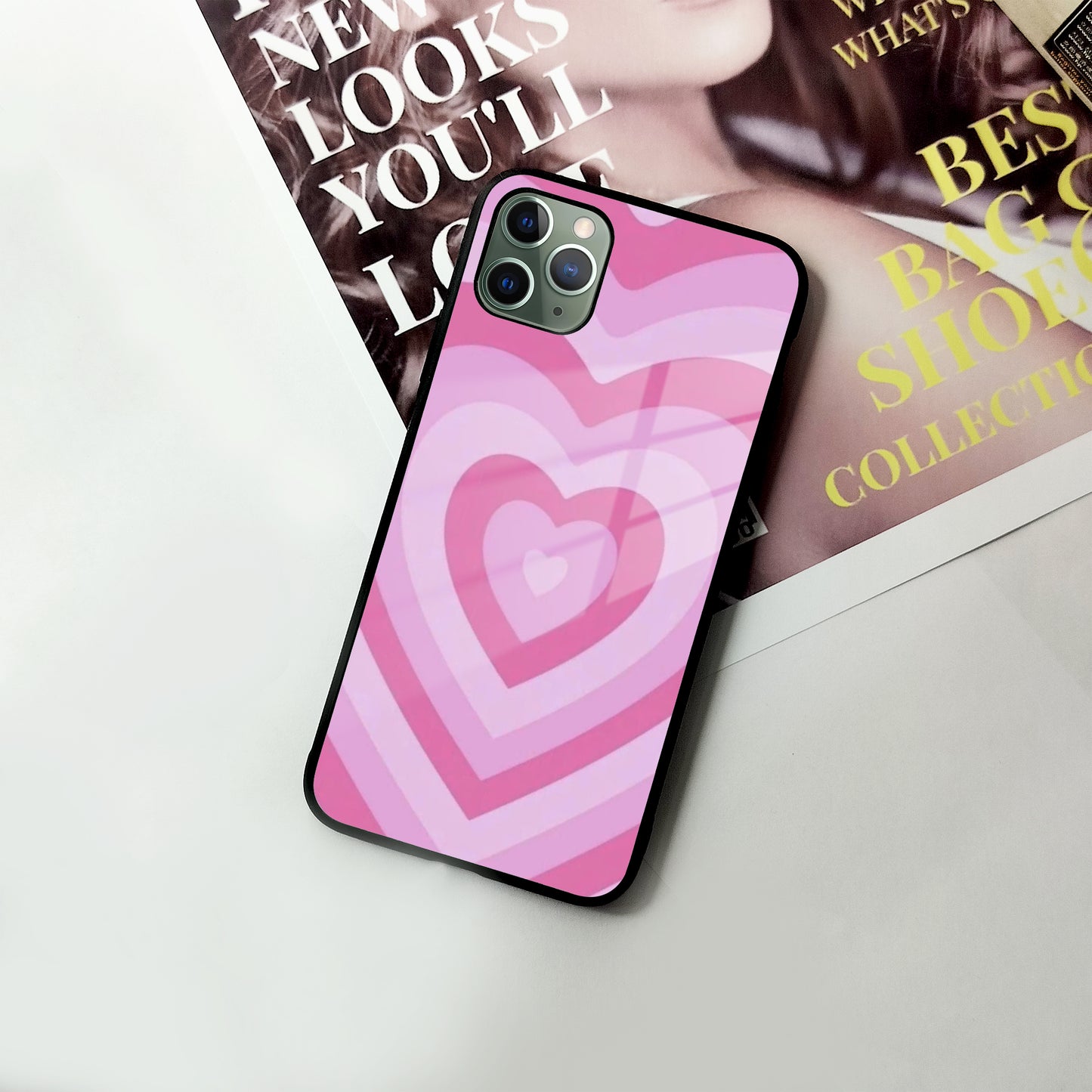 Latte Love Patter Glass Case Cover - Pink For iPhone ShopOnCliQ