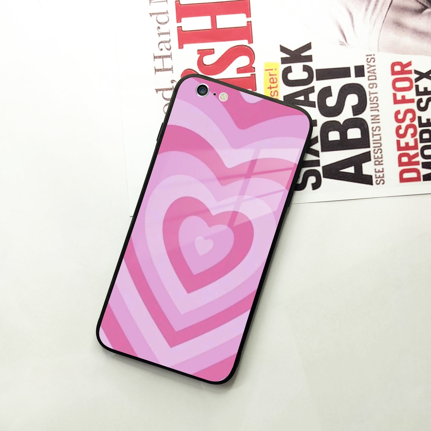 Latte Love Patter Glass Case Cover - Pink For iPhone ShopOnCliQ