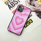 Latte Love Patter Glass Case Cover - Pink For iPhone - ShopOnCliQ