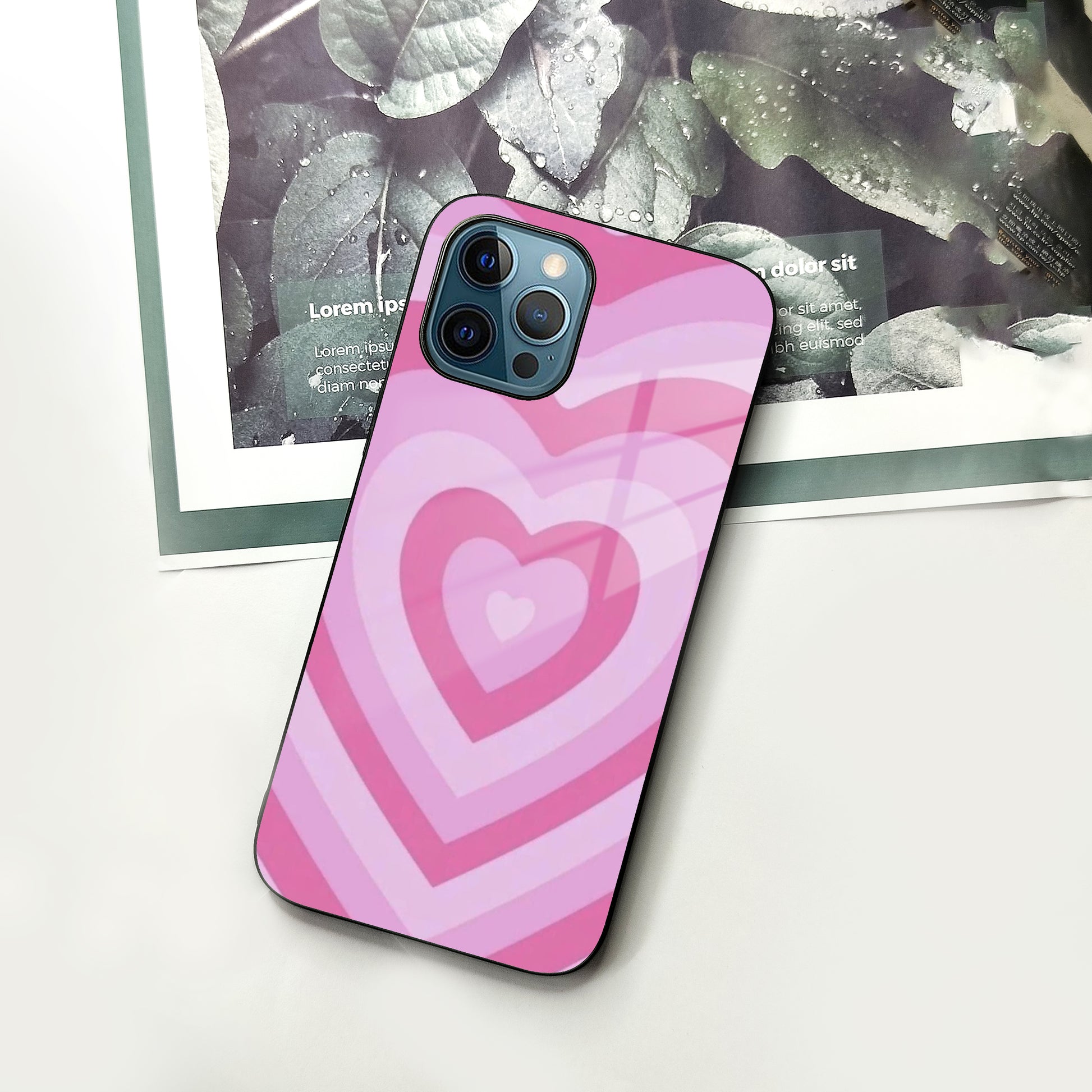 Latte Love Patter Glass Case Cover - Pink For iPhone ShopOnCliQ