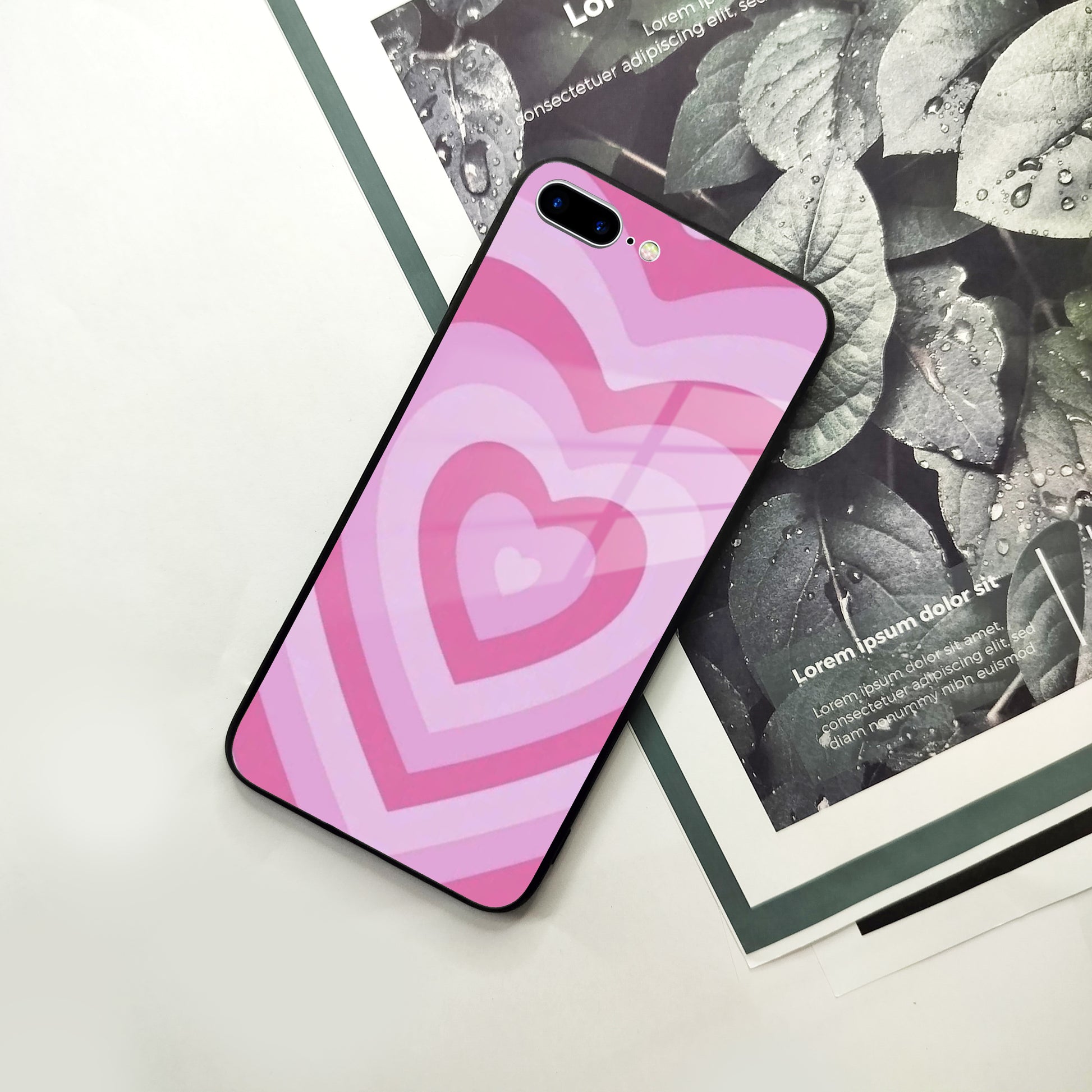 Latte Love Patter Glass Case Cover - Pink For iPhone ShopOnCliQ