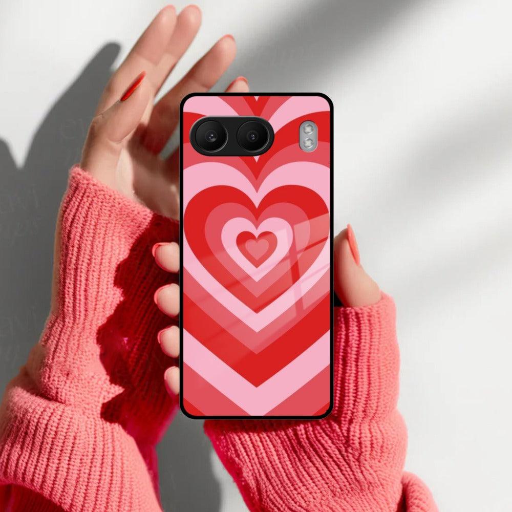 Latte Love Patter Glass Case Cover - Red For OnePlus - ShopOnCliQ