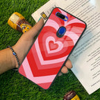 Latte Love Patter Glass Case Cover - Red For Oppo - ShopOnCliQ
