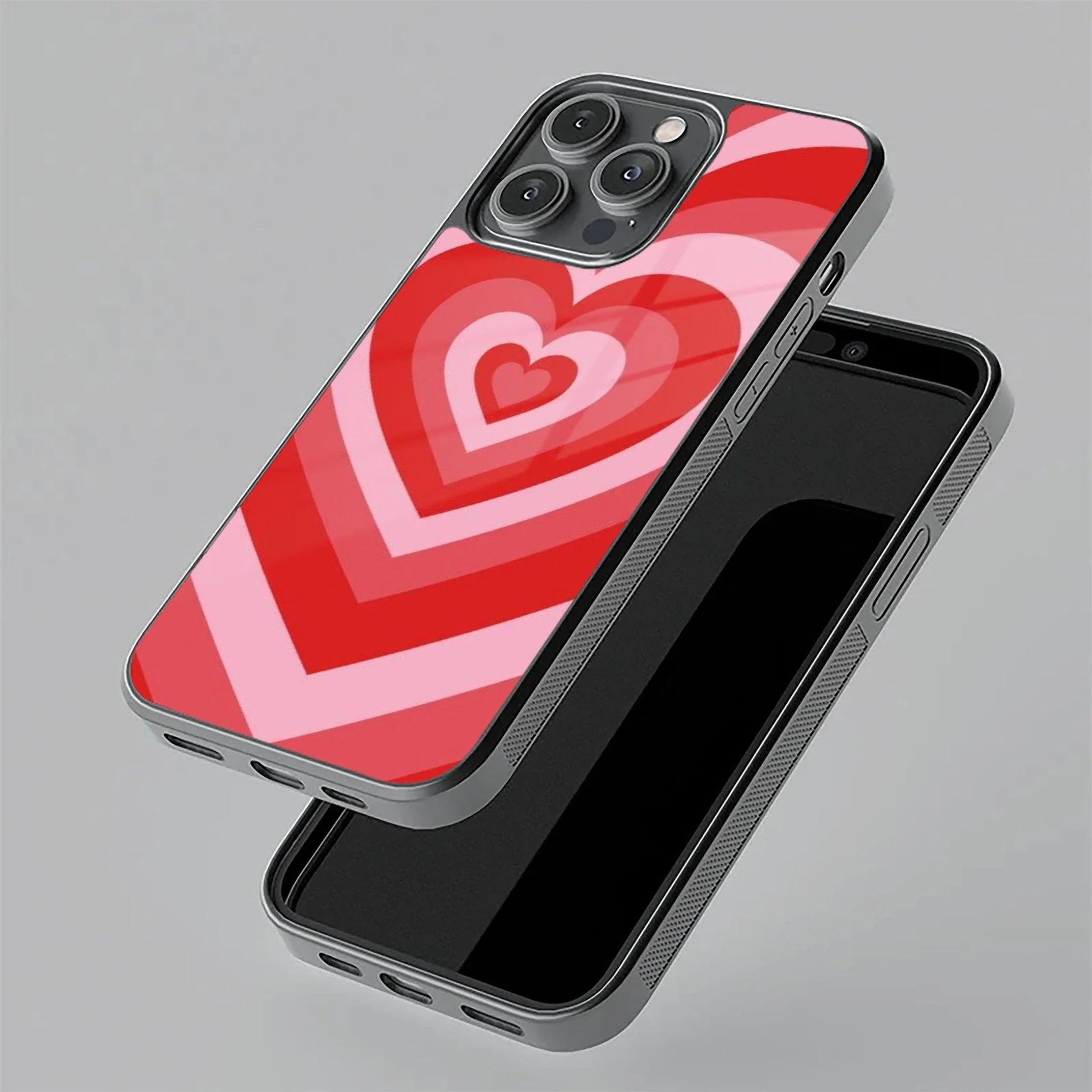 Latte Love Patter Glass Case Cover - Red For Oppo - ShopOnCliQ