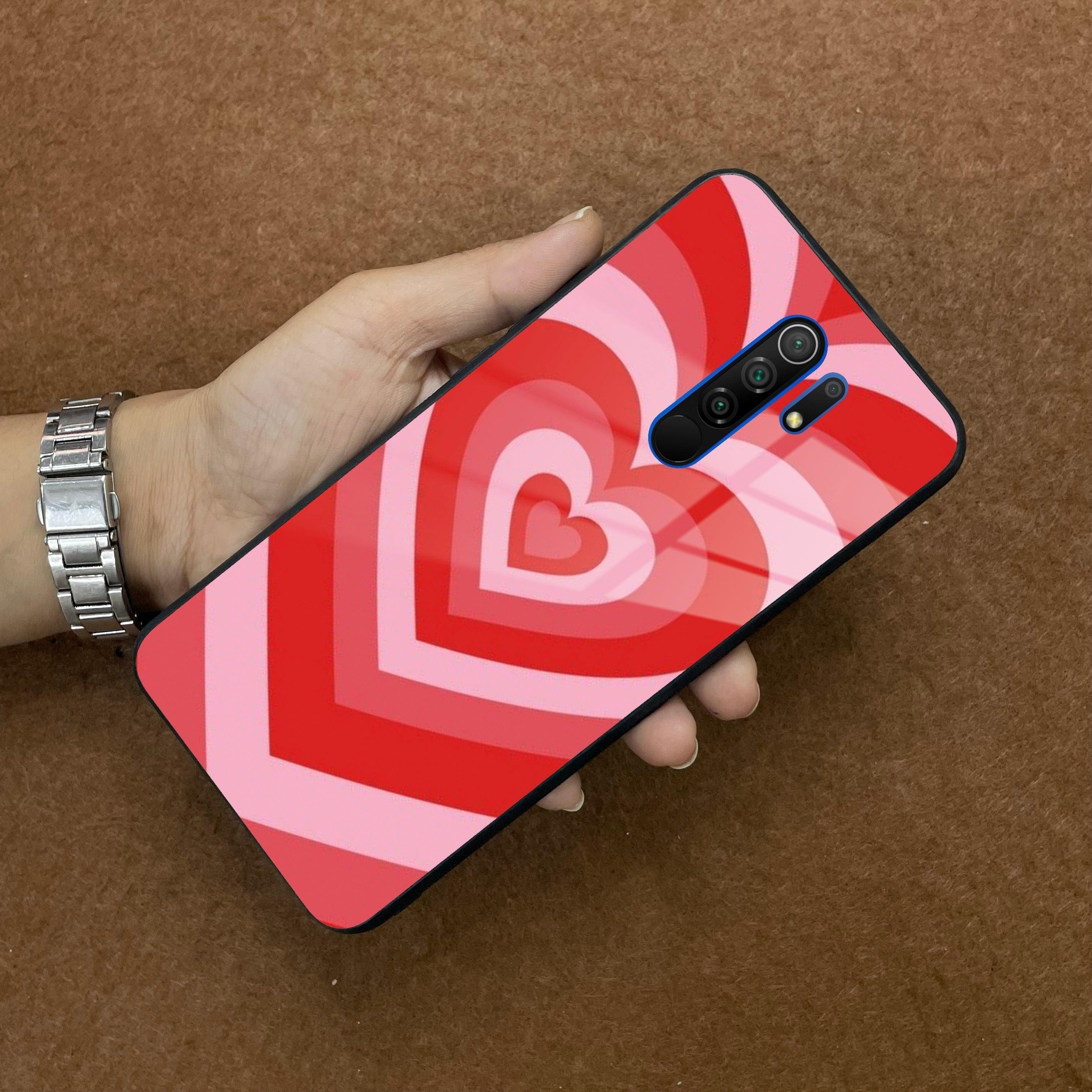 Latte Love Patter Glass Case Cover - Red For Poco - ShopOnCliQ