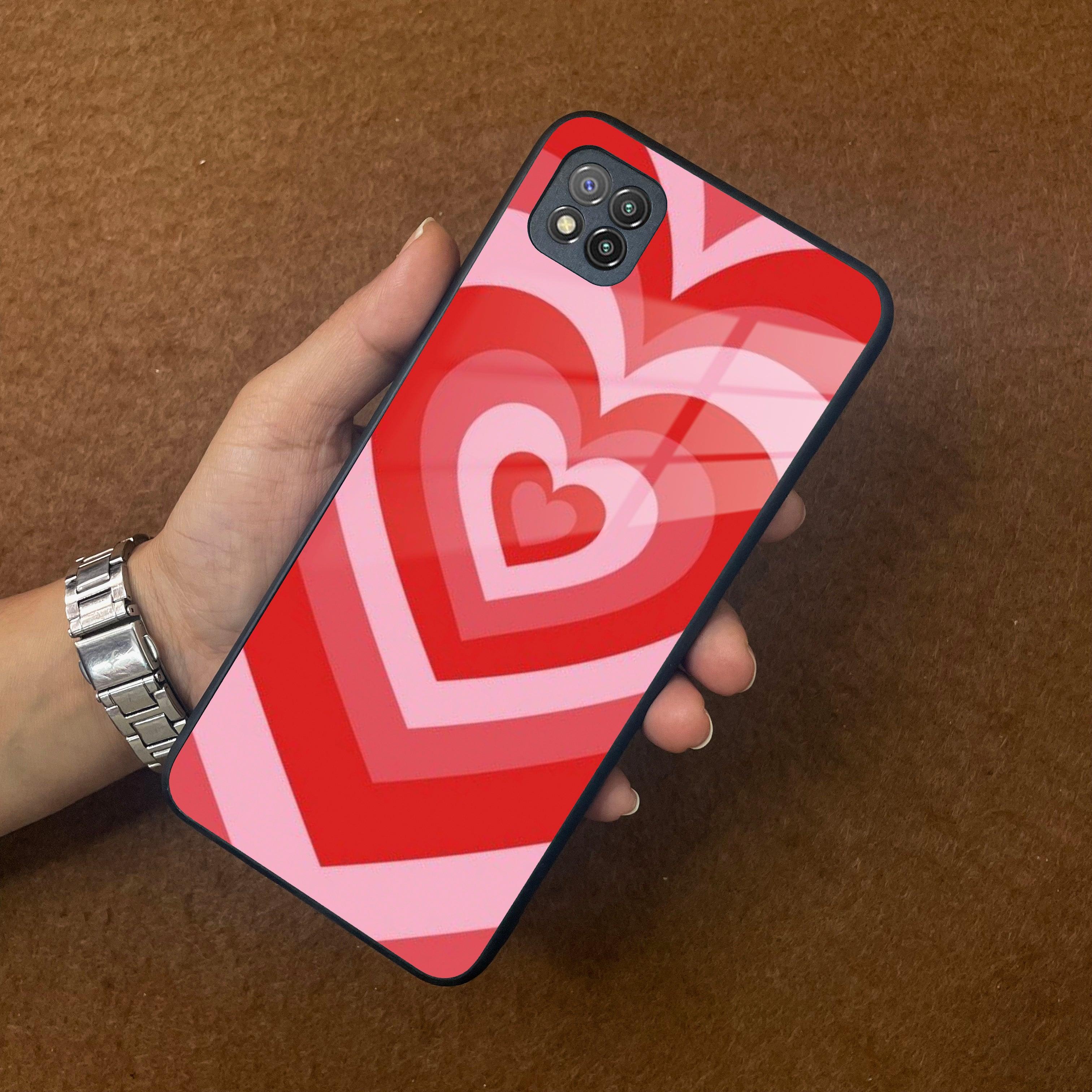 Latte Love Patter Glass Case Cover - Red For Poco - ShopOnCliQ