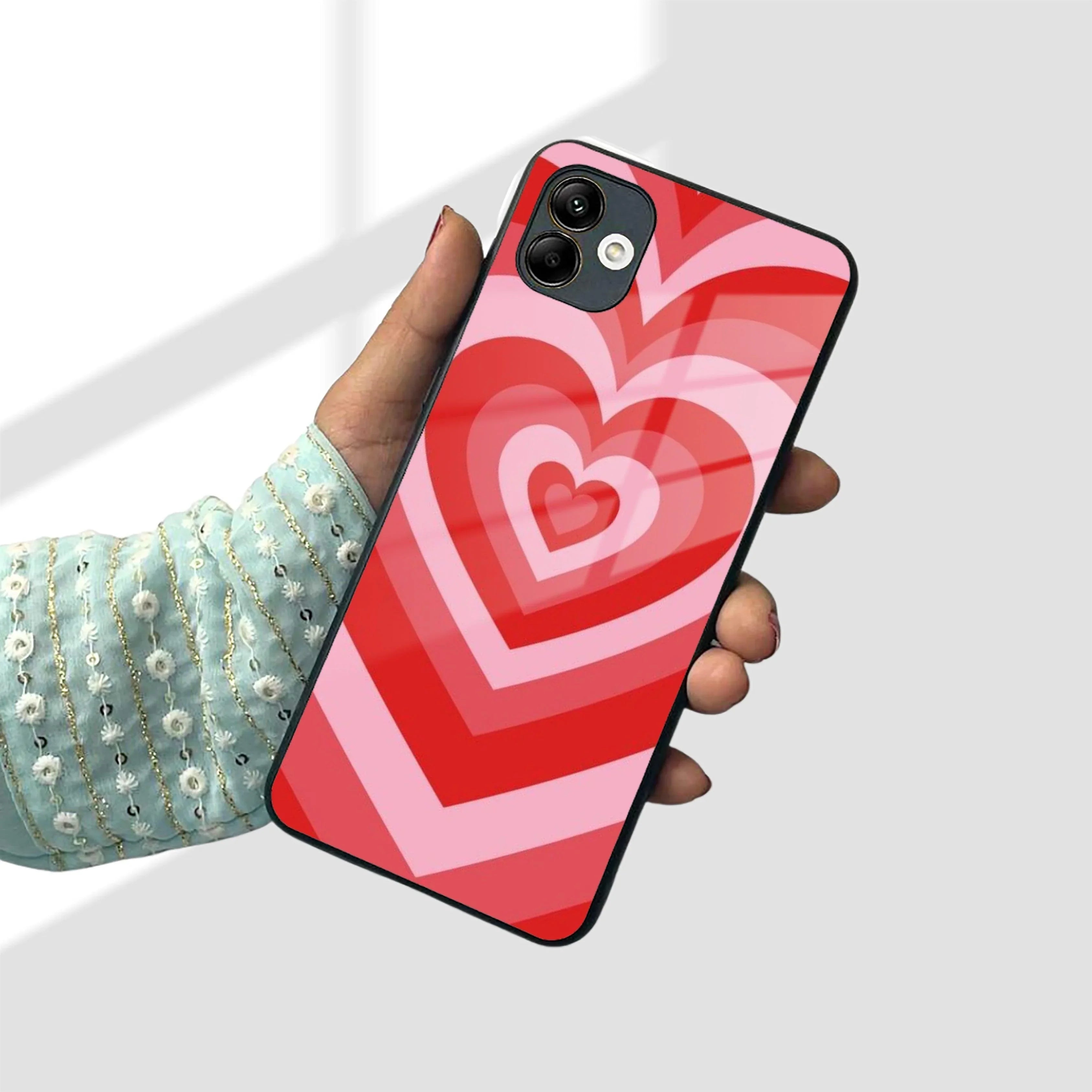 Latte Love Patter Glass Case Cover - Red For Samsung - ShopOnCliQ