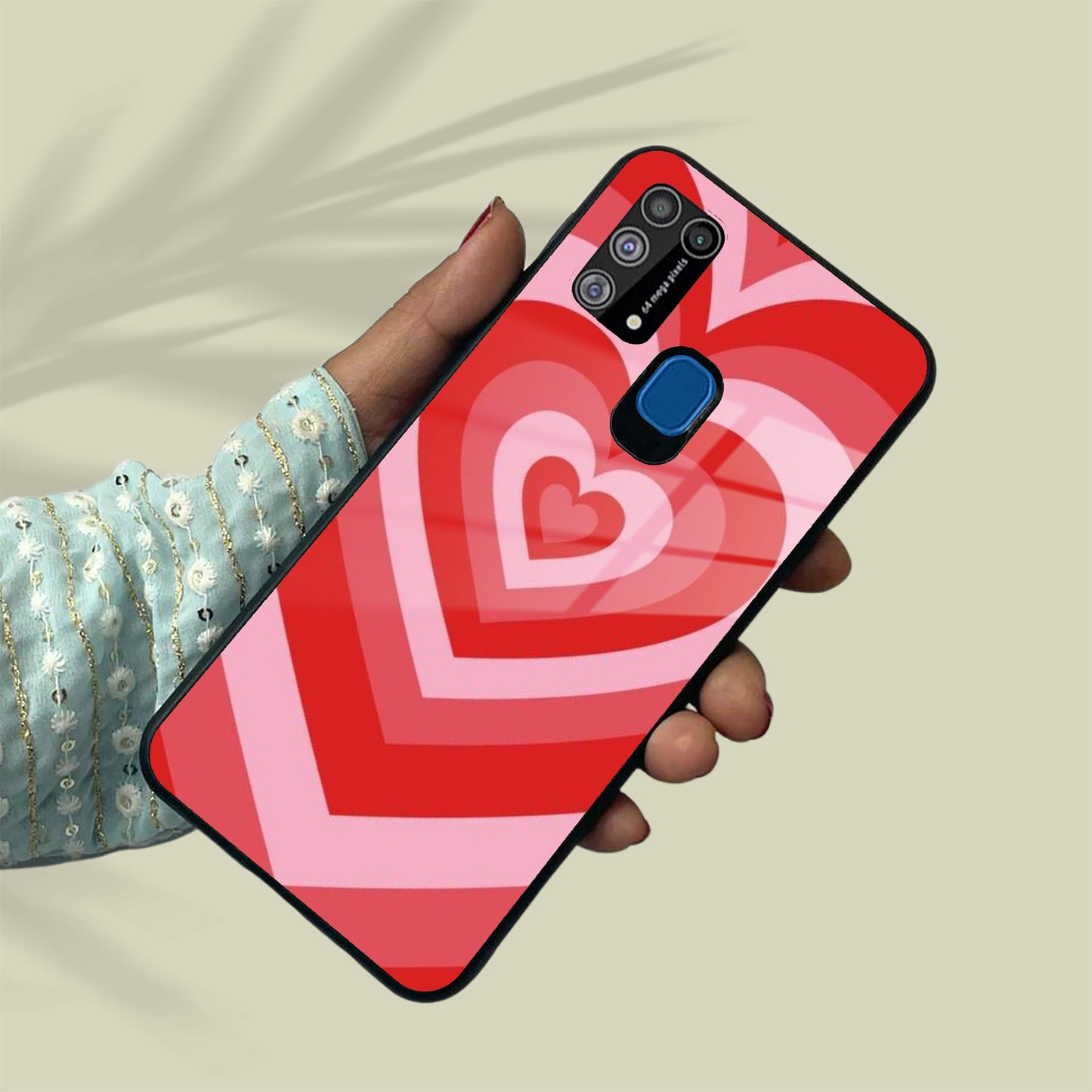 Latte Love Patter Glass Case Cover - Red For Samsung ShopOnCliQ