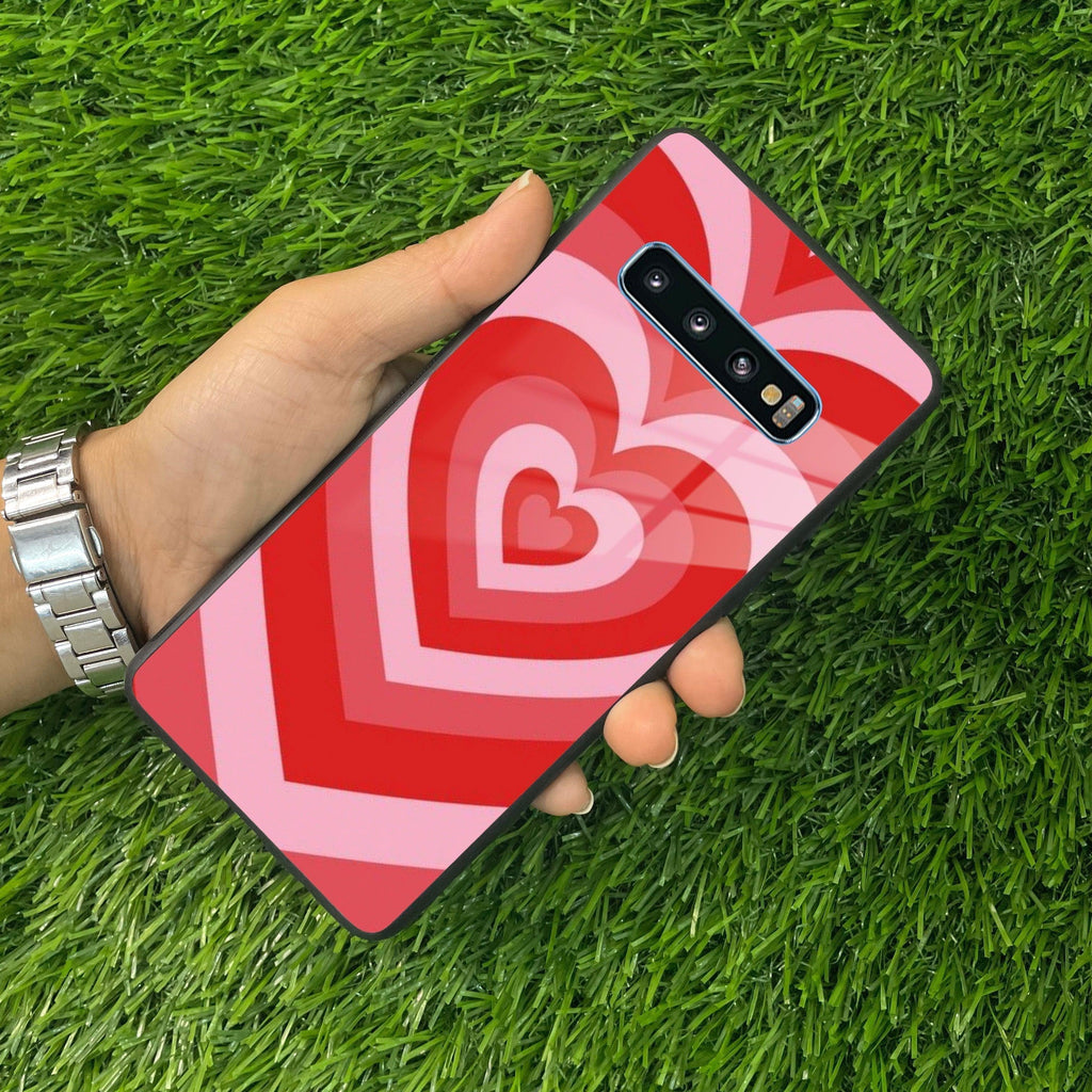 Latte Love Patter Glass Case Cover - Red For Samsung - ShopOnCliQ