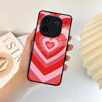 Latte Love Patter Glass Case Cover - Red For Vivo - ShopOnCliQ