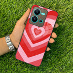 Latte Love Patter Glass Case Cover - Red For Vivo - ShopOnCliQ