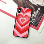 Latte Love Patter Glass Case Cover - Red For iPhone - ShopOnCliQ