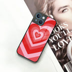 Latte Love Patter Glass Case Cover - Red For iPhone - ShopOnCliQ