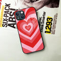 Latte Love Patter Glass Case Cover - Red For iPhone - ShopOnCliQ