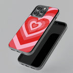 Latte Love Patter Glass Case Cover - Red For iPhone - ShopOnCliQ