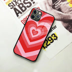 Latte Love Patter Glass Case Cover - Red For iPhone - ShopOnCliQ