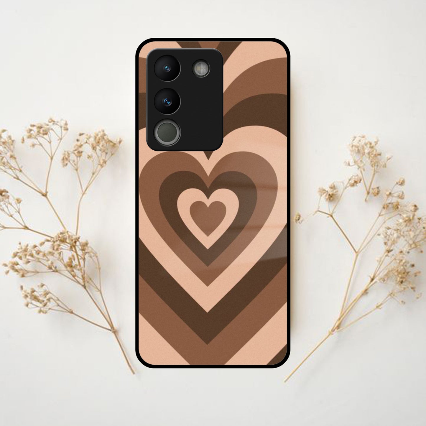 Latte Love Patter Glass Case Cover - Coffee For Vivo