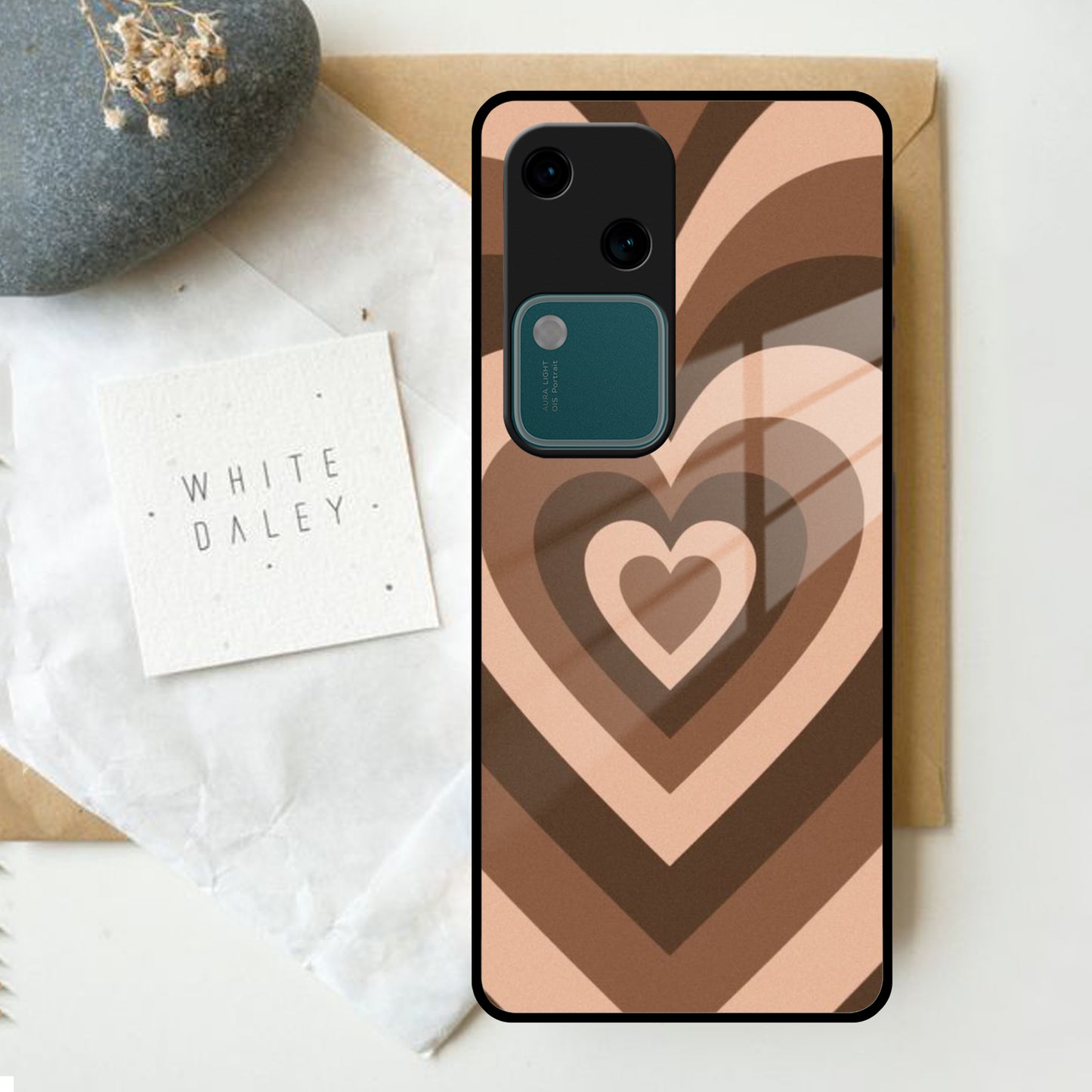 Latte Love Patter Glass Case Cover - Coffee For Vivo