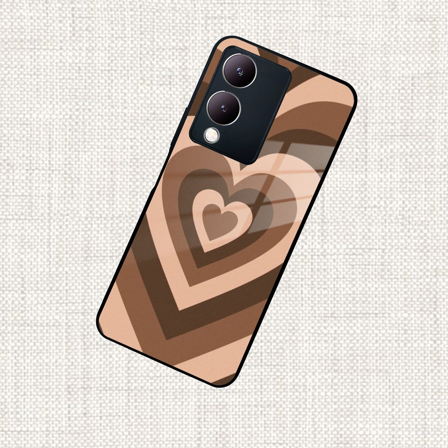 Latte Love Patter Glass Case Cover - Coffee For Vivo