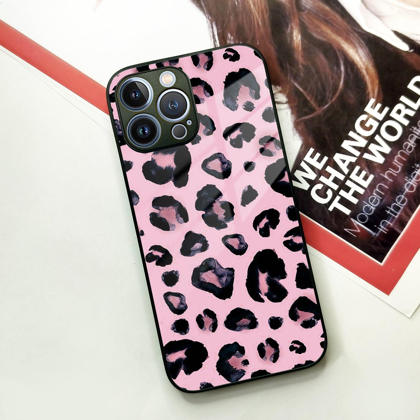 Leopard Glass Phone Case Cover For iPhone