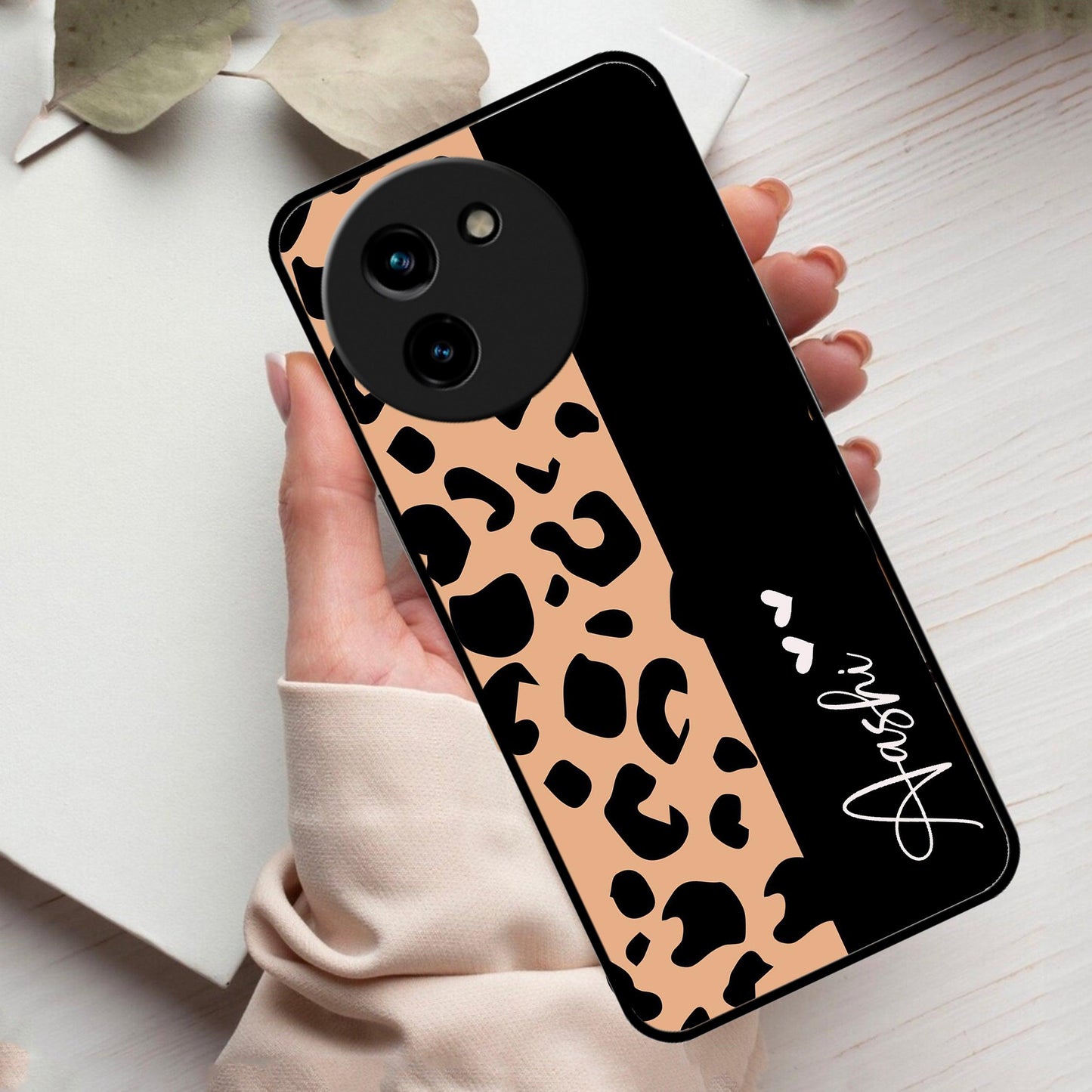 Leopard Glossy Metal Case Cover For Vivo