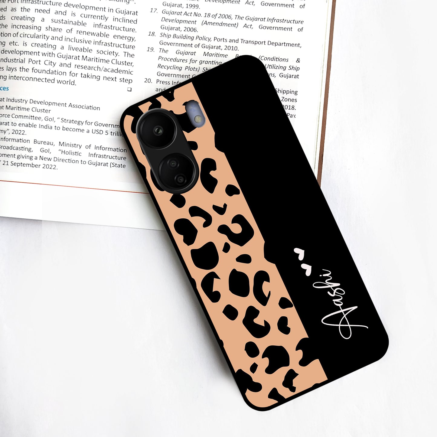 Leopard Glossy Metal Case Cover For Redmi