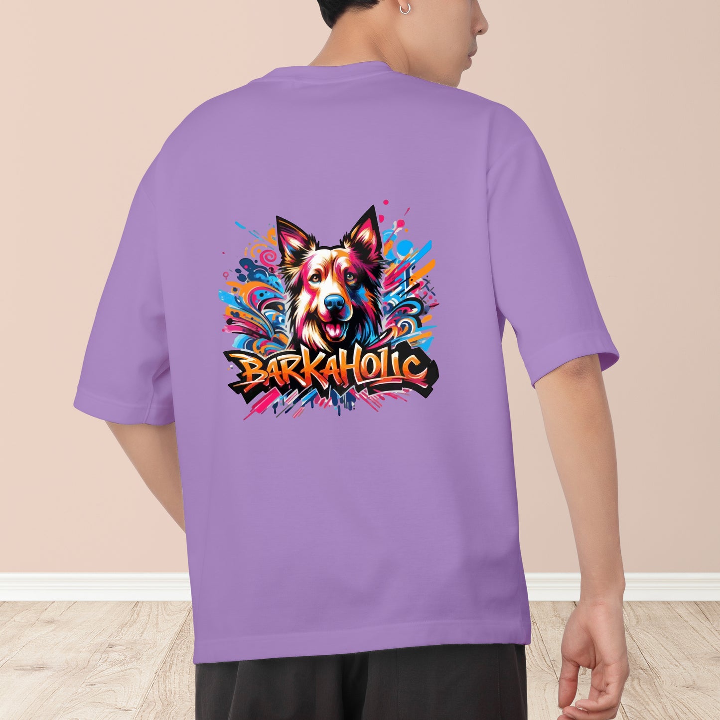 Barkaholic Men's Cotton Graphic Print Oversized T-Shirt